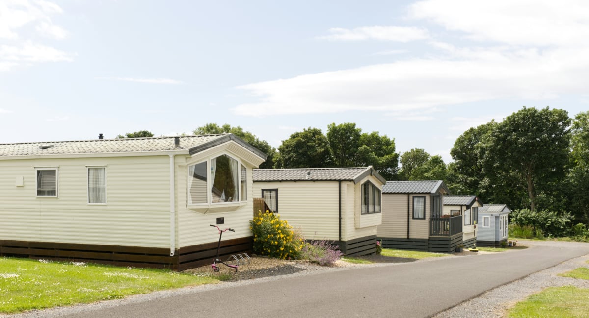 Cabins in a caravan park